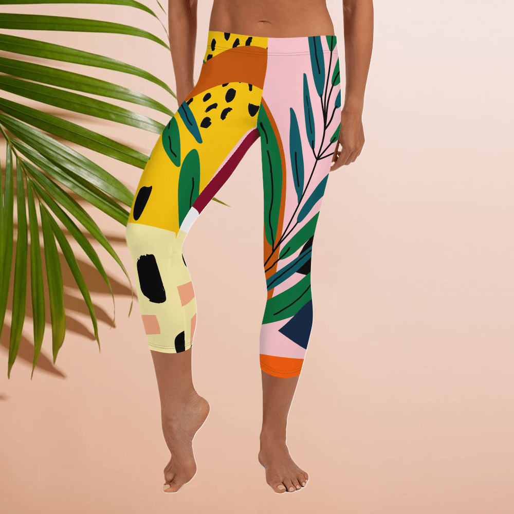 Deserted Island Capri Gym Leggings by Our BoatyVerse