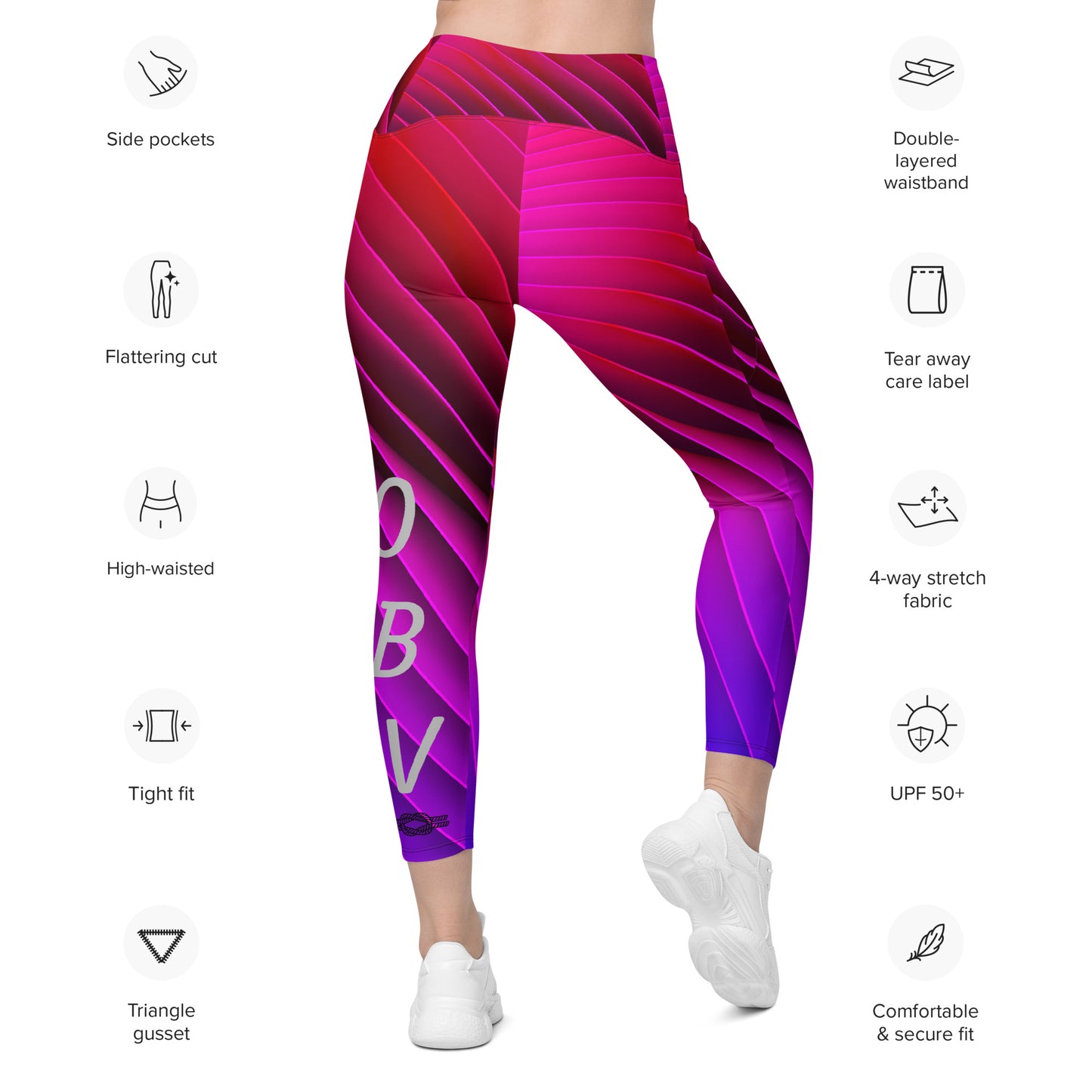 OBV Bright Fashion GYM Leggings with pockets by Our BoatyVerse