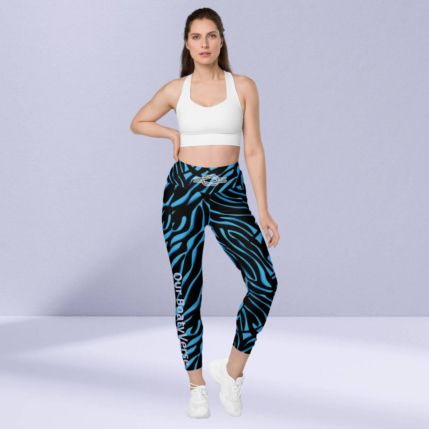 Blue Wave Leggings with pockets by Our BoatyVerse