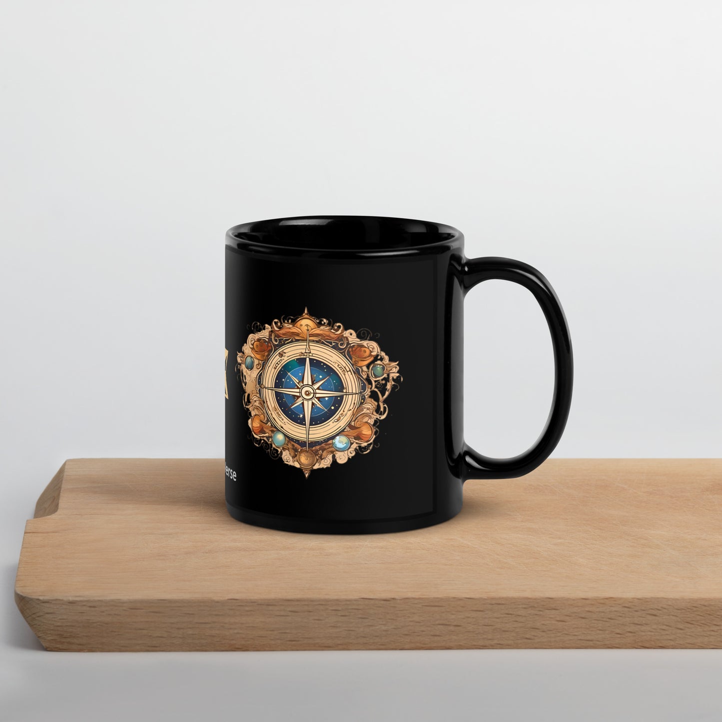 The Compass Black Glossy Mug by Our BoatyVerse