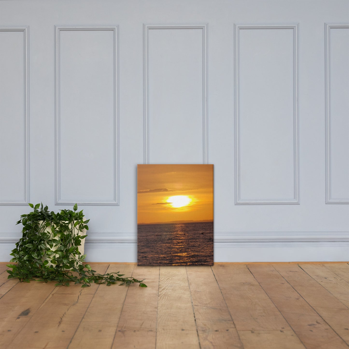 August Sunset Canvas Print by Our BoatyVerse