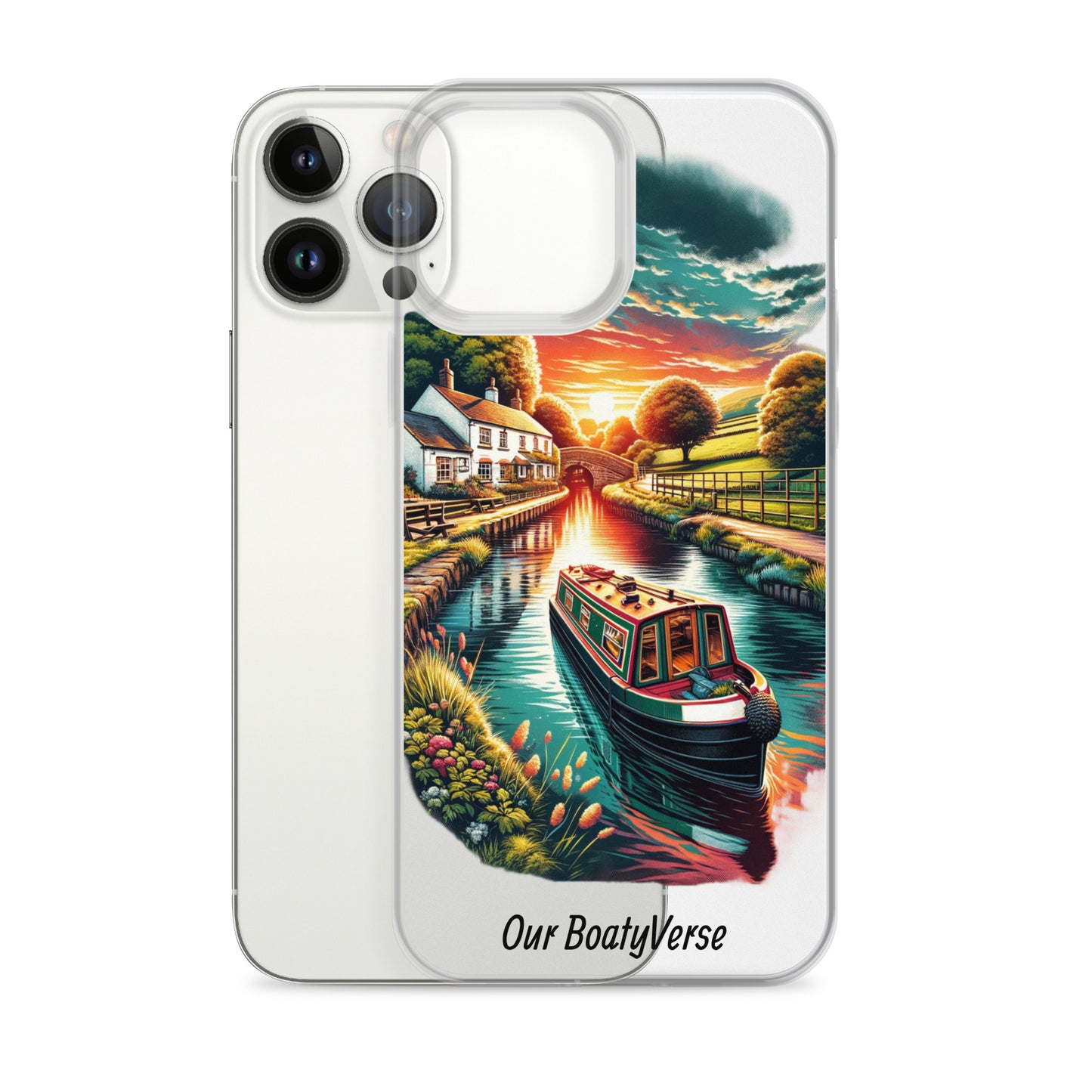 Narrowboat Dreams, Clear Case for iPhone® models by Our BoatyVerse