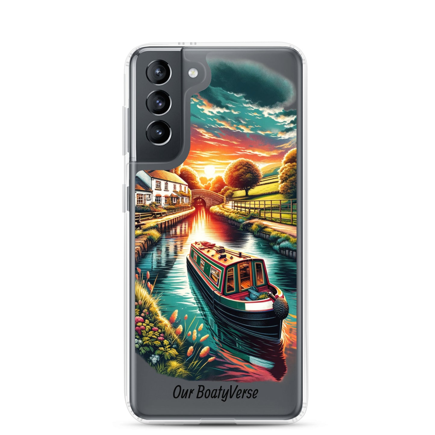 Narrowboat Dreams, Clear Case for Samsung® phones by Our BoatyVerse