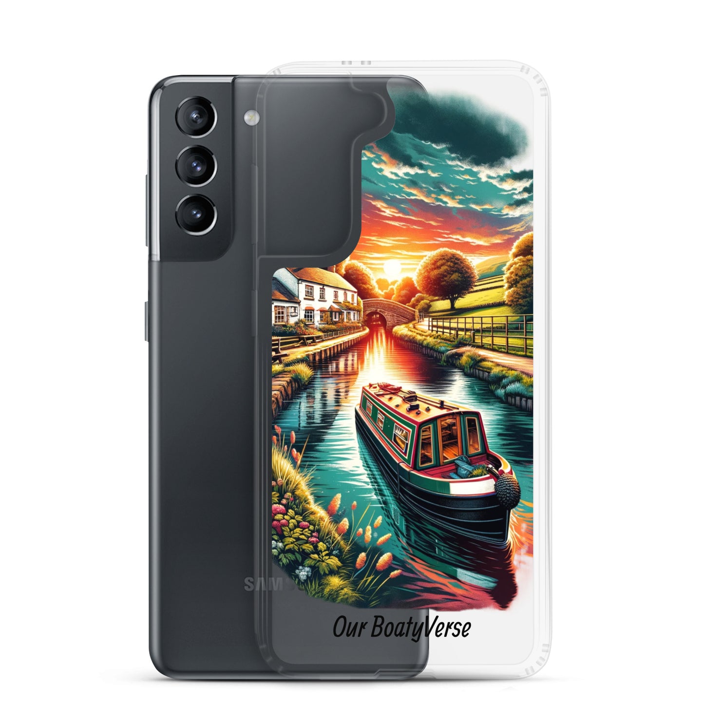 Narrowboat Dreams, Clear Case for Samsung® phones by Our BoatyVerse