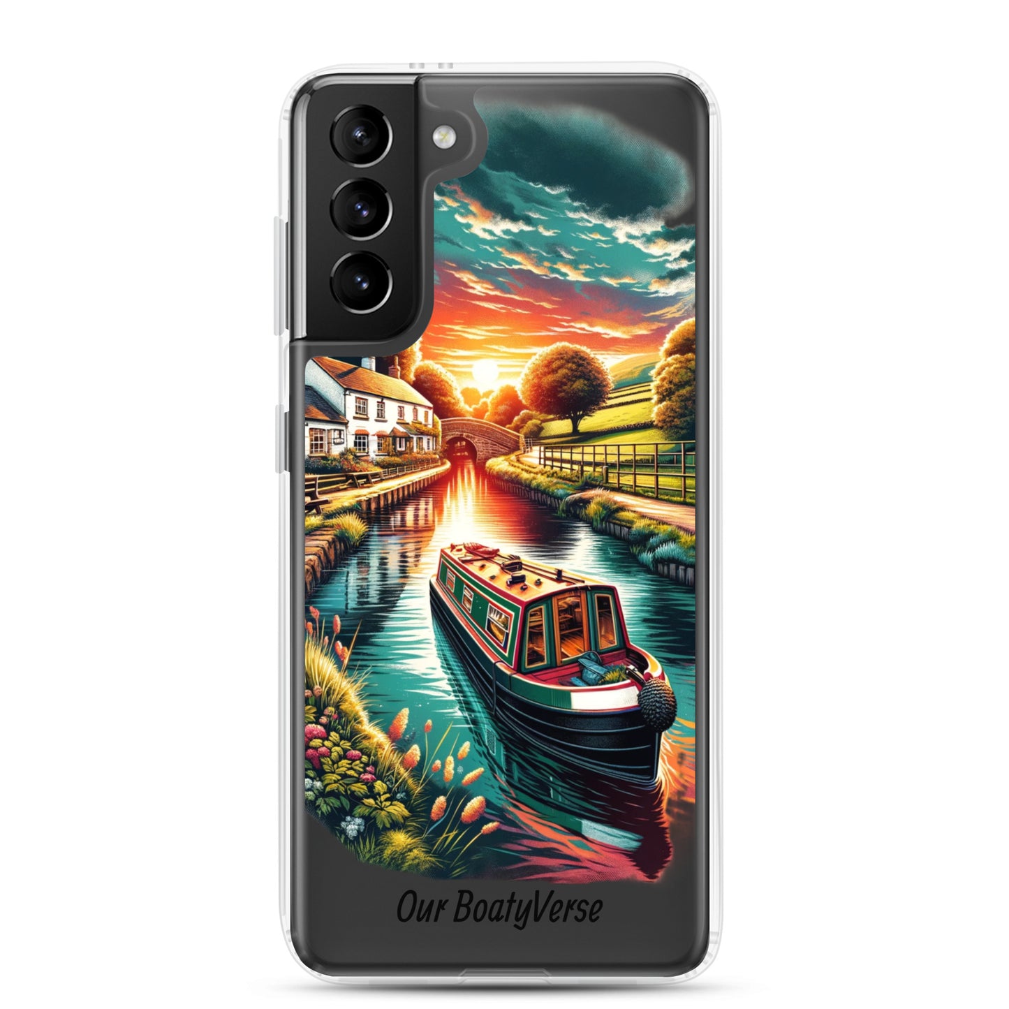 Narrowboat Dreams, Clear Case for Samsung® phones by Our BoatyVerse