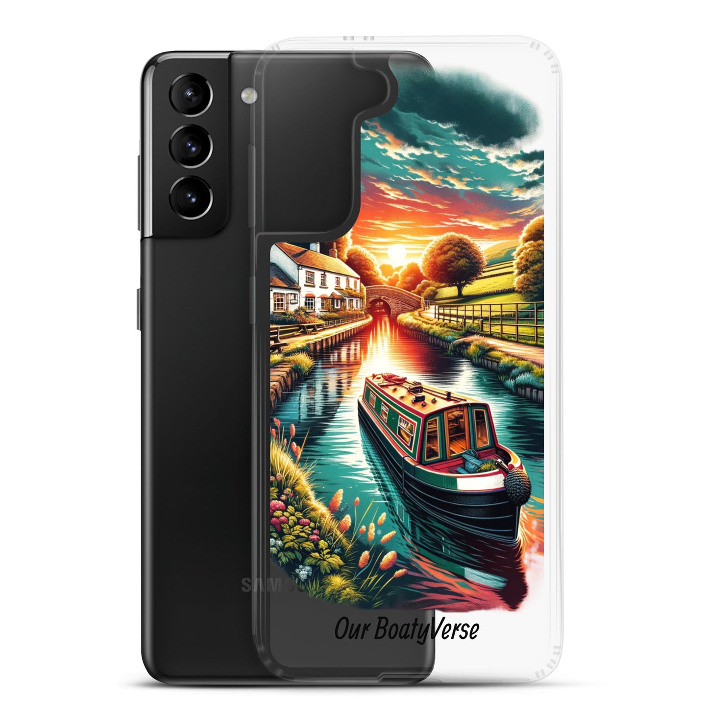 Narrowboat Dreams, Clear Case for Samsung® phones by Our BoatyVerse