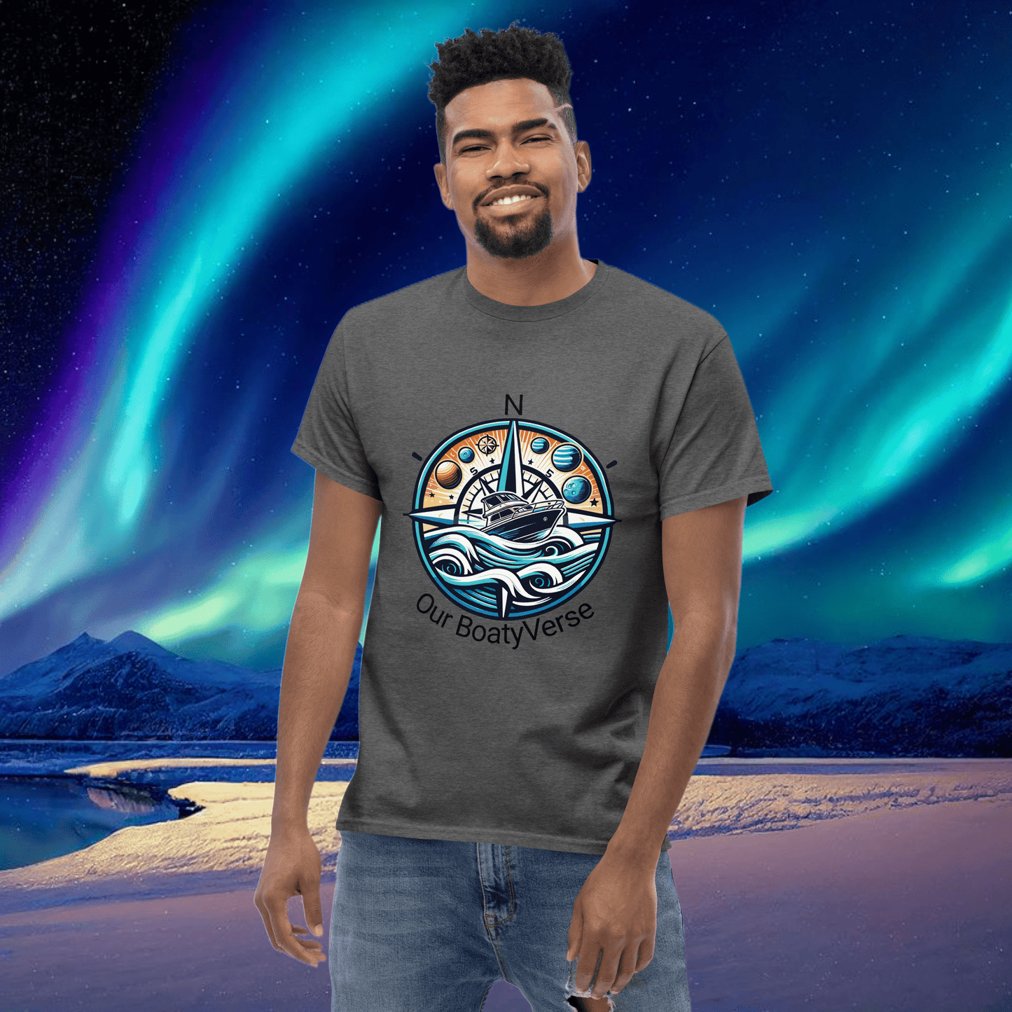 Can you feel the BoatyVerse? Men's cotton T-Shirt by Our BoatyVerse