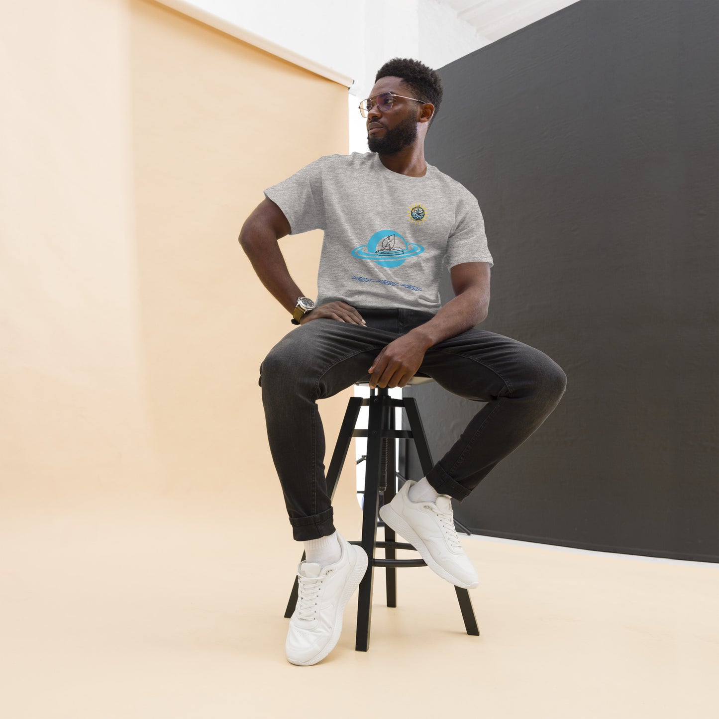 Sailing Around the Universe, Men's classic tee by Our BoatyVerse