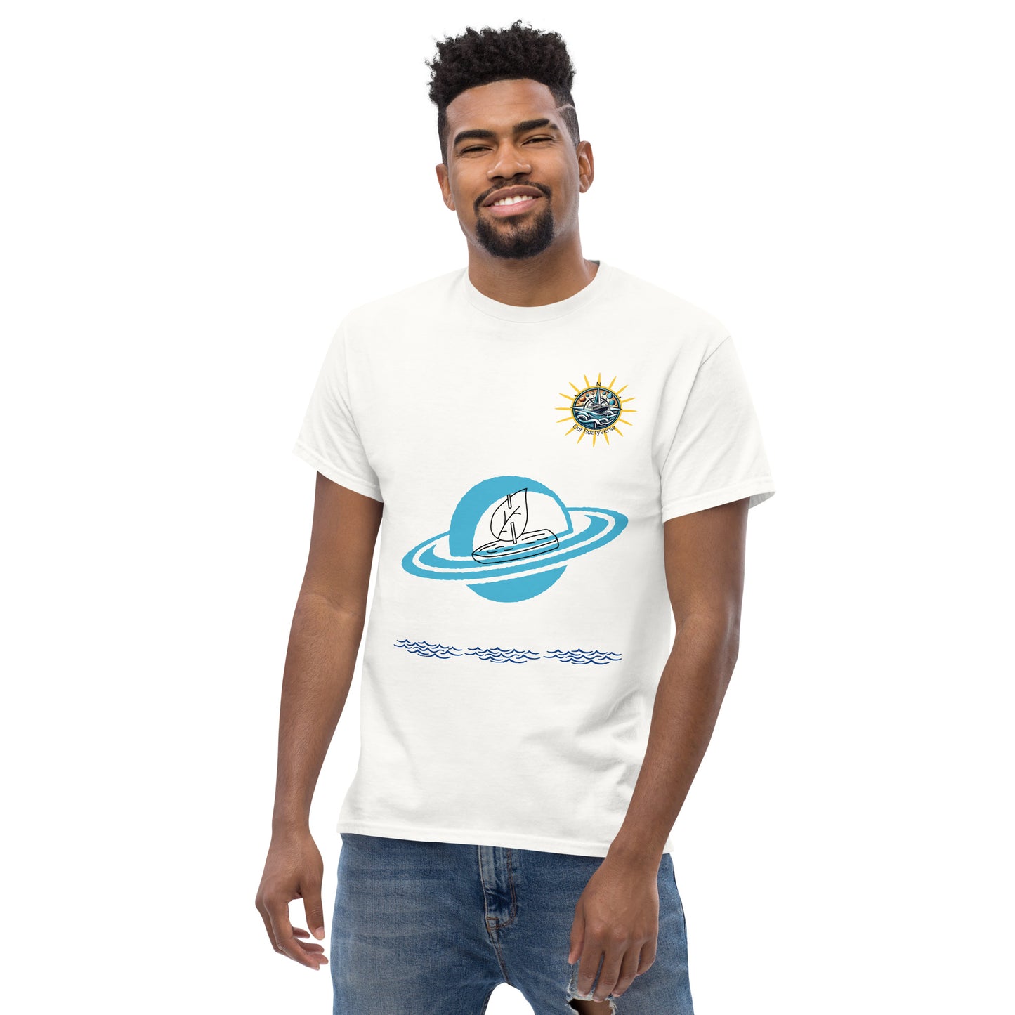 Sailing Around the Universe, Men's classic tee by Our BoatyVerse
