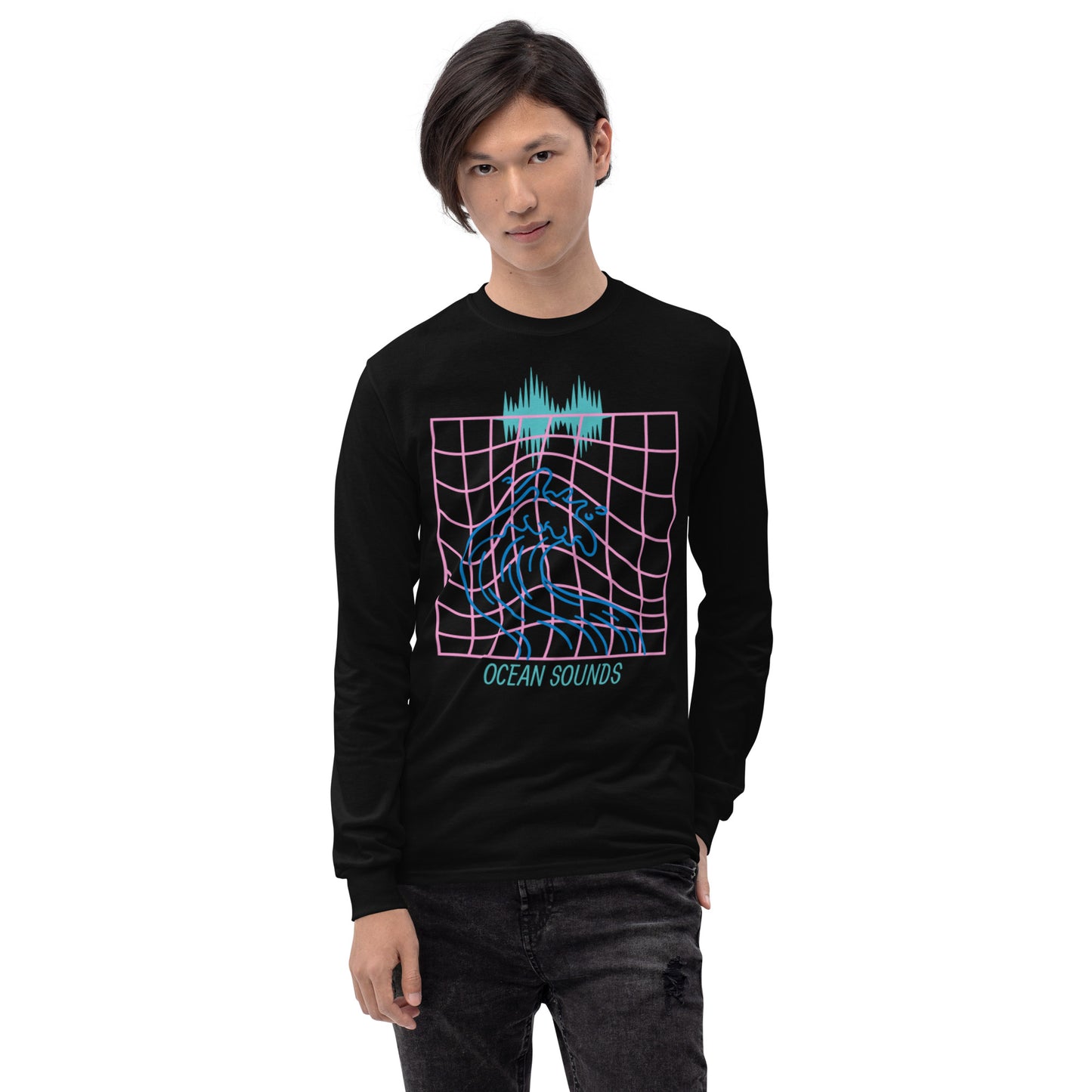 Sound's of the Ocean Men’s Long Sleeve Cotton Shirt by Our BoatyVerse