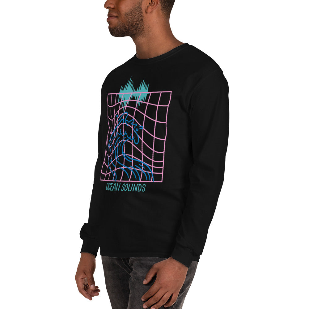 Sound's of the Ocean Men’s Long Sleeve Cotton Shirt by Our BoatyVerse