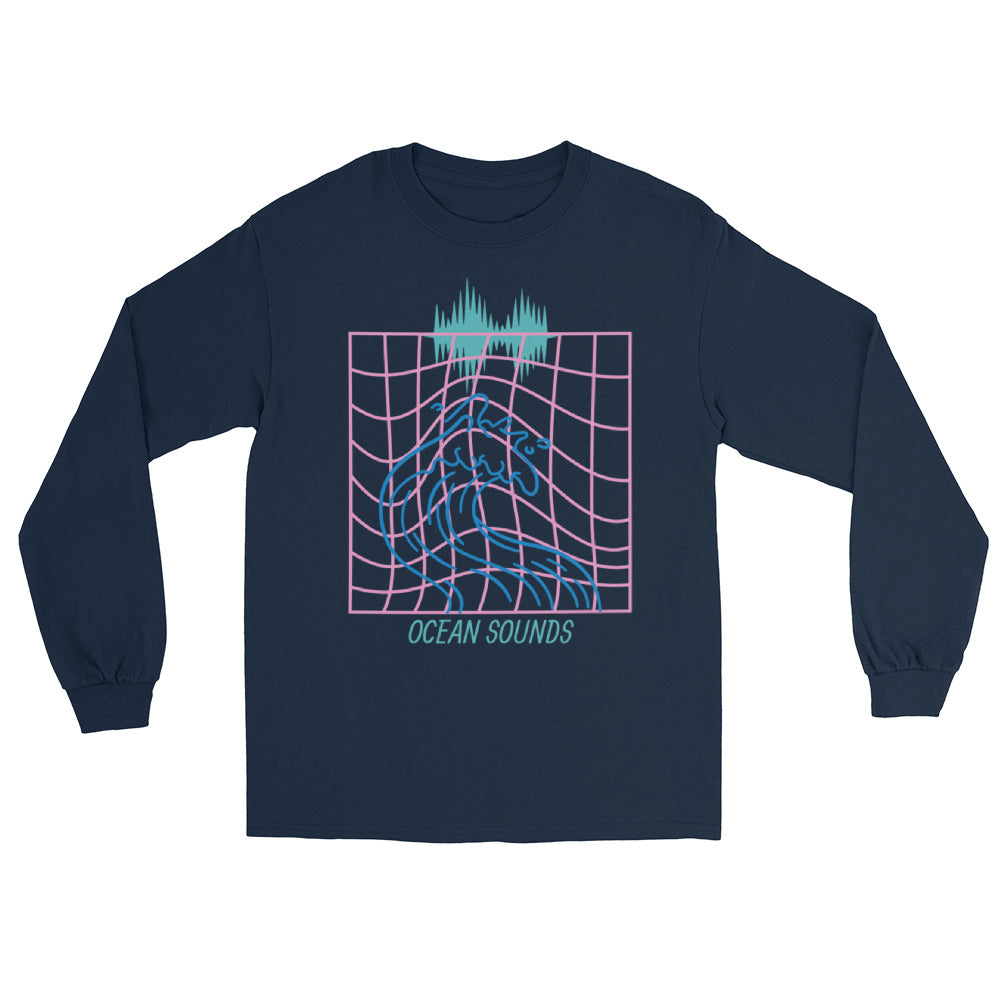 Sound's of the Ocean Men’s Long Sleeve Cotton Shirt by Our BoatyVerse