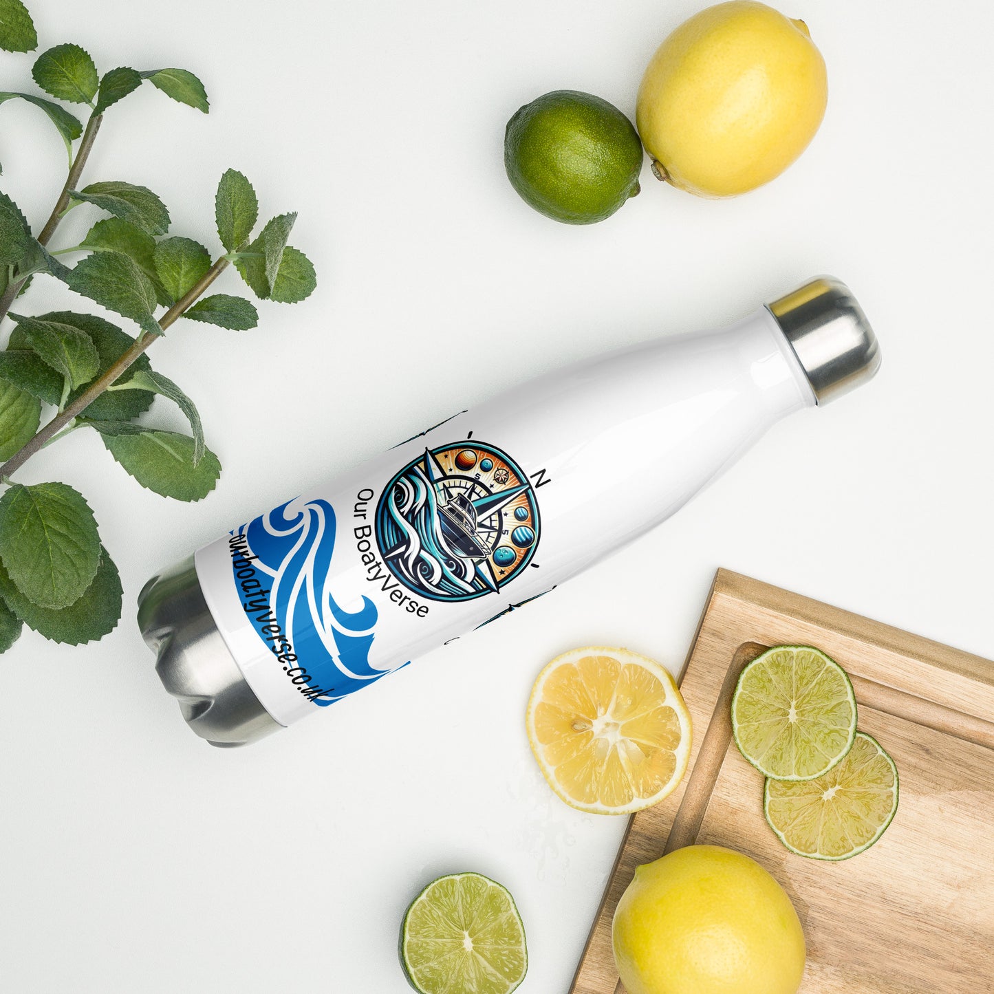 Make Waves, Custom made Stainless steel water bottle by Our BoatyVerse