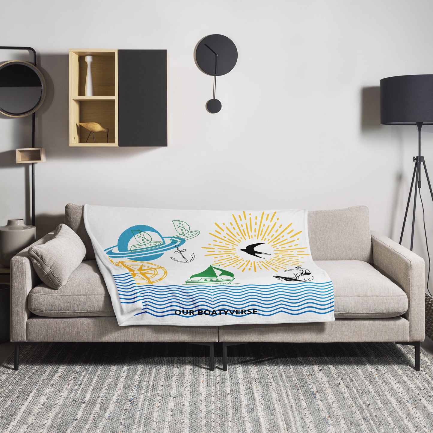 Fun and Bright Throw Blanket by Our BoatyVerse