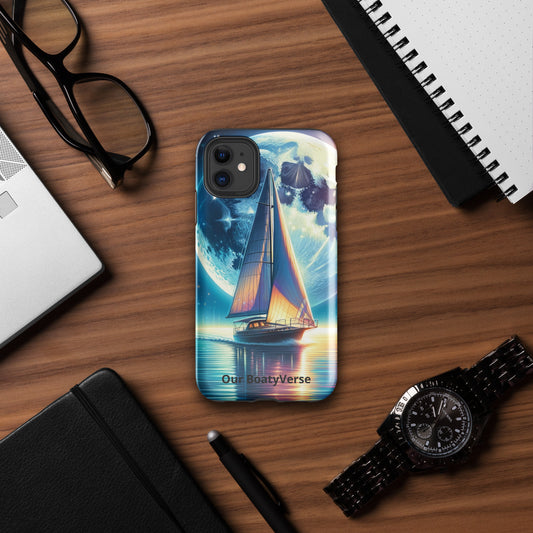 Moonlight Sailing, Tough Case for iPhone® models by Our BoatyVerse
