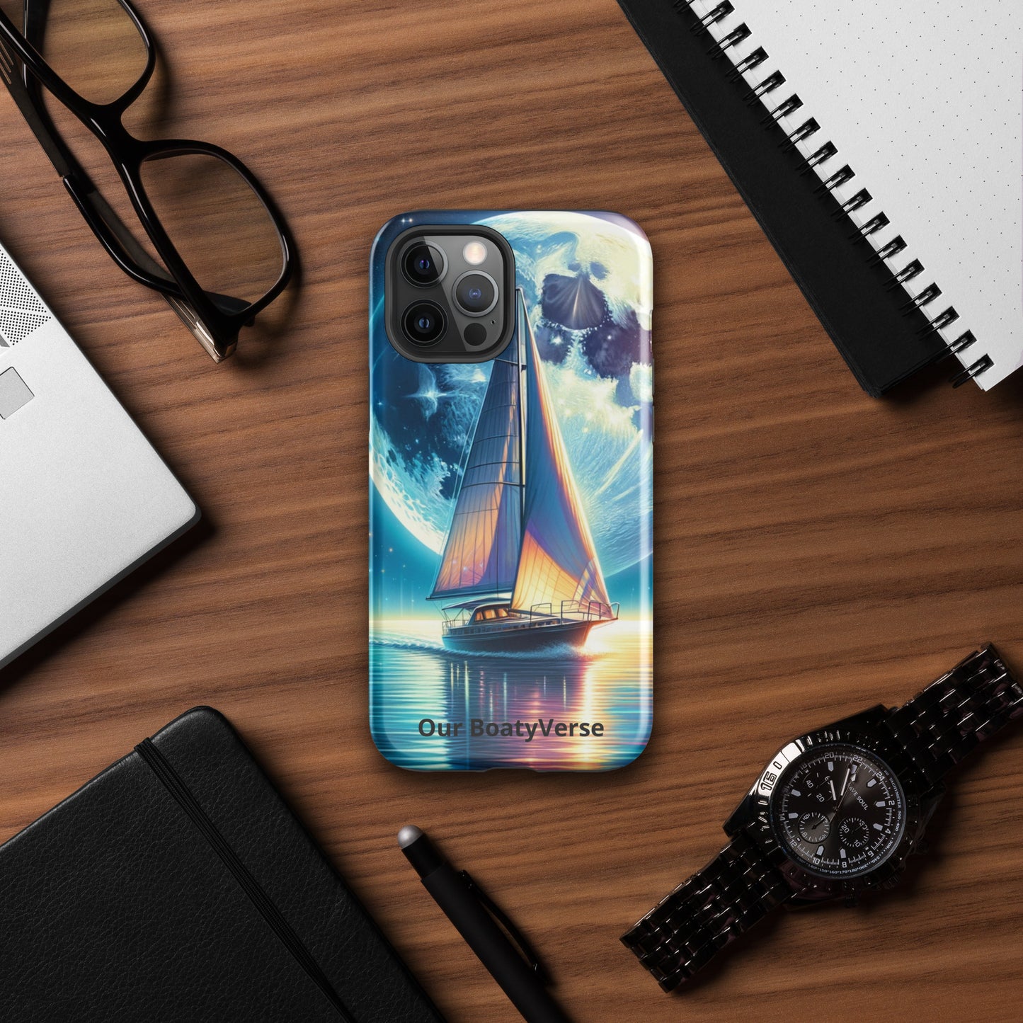 Moonlight Sailing, Tough Case for iPhone® models by Our BoatyVerse