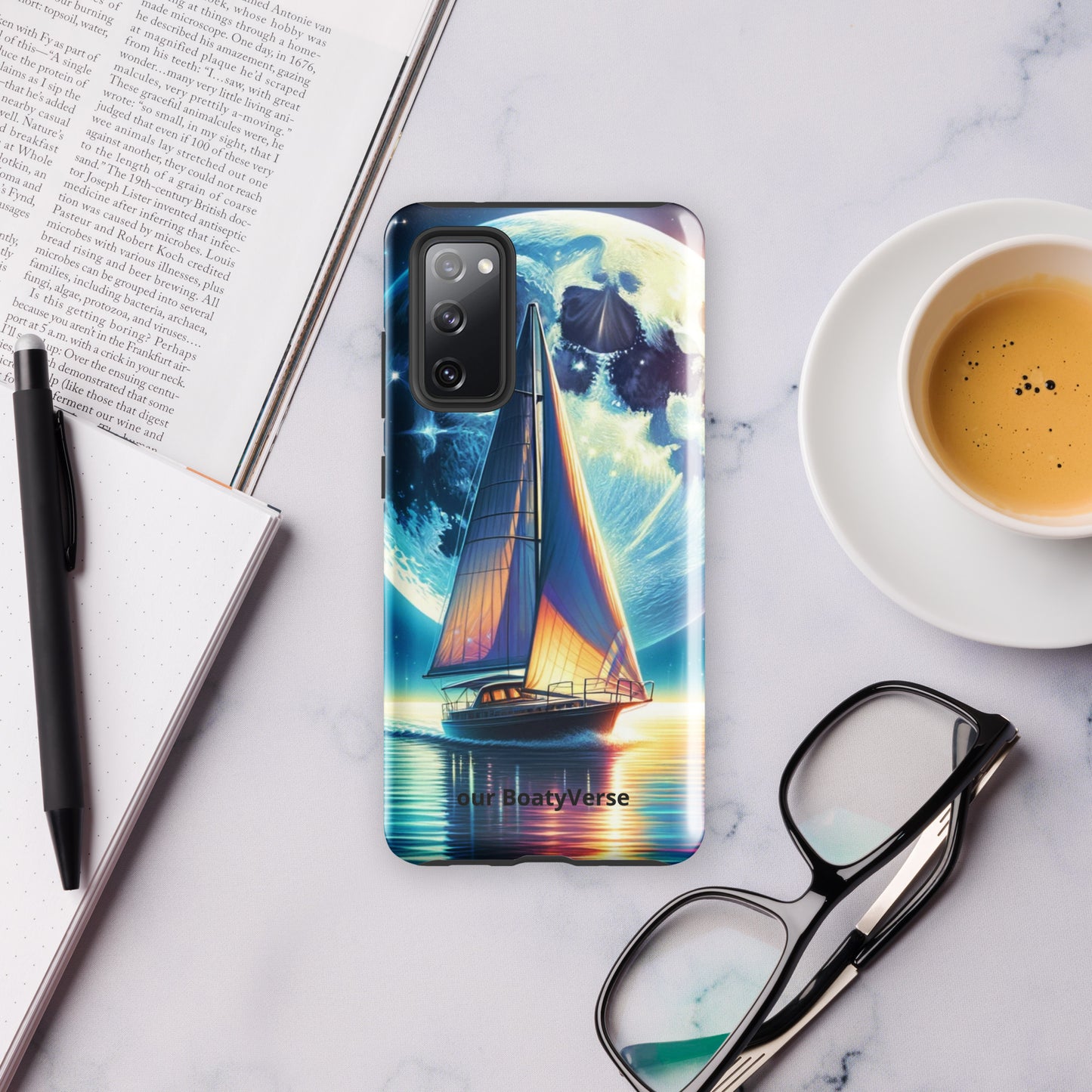 Moonlight Sailing, Tough case for Samsung® models by Our BoatyVerse