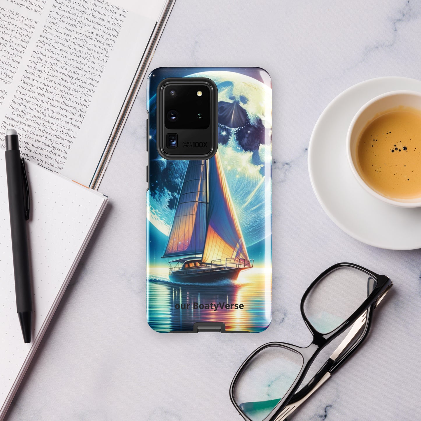 Moonlight Sailing, Tough case for Samsung® models by Our BoatyVerse