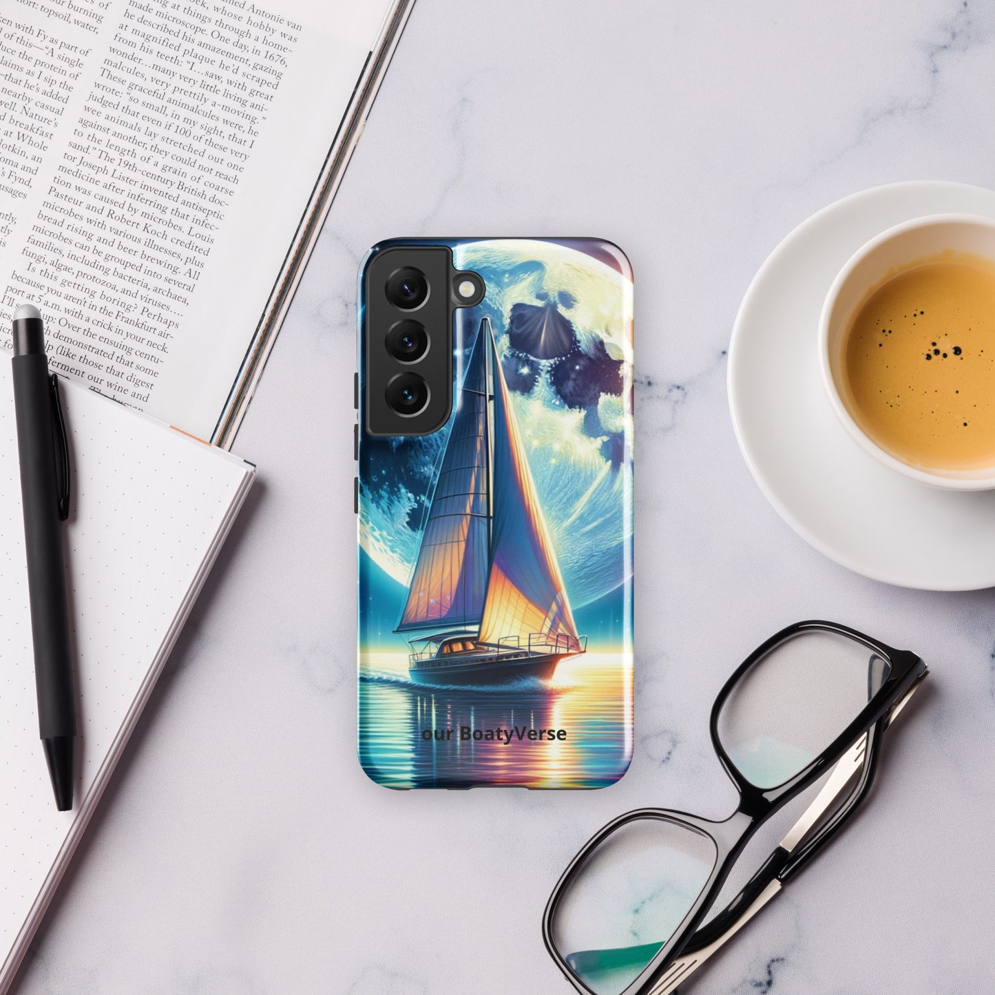 Moonlight Sailing, Tough case for Samsung® models by Our BoatyVerse