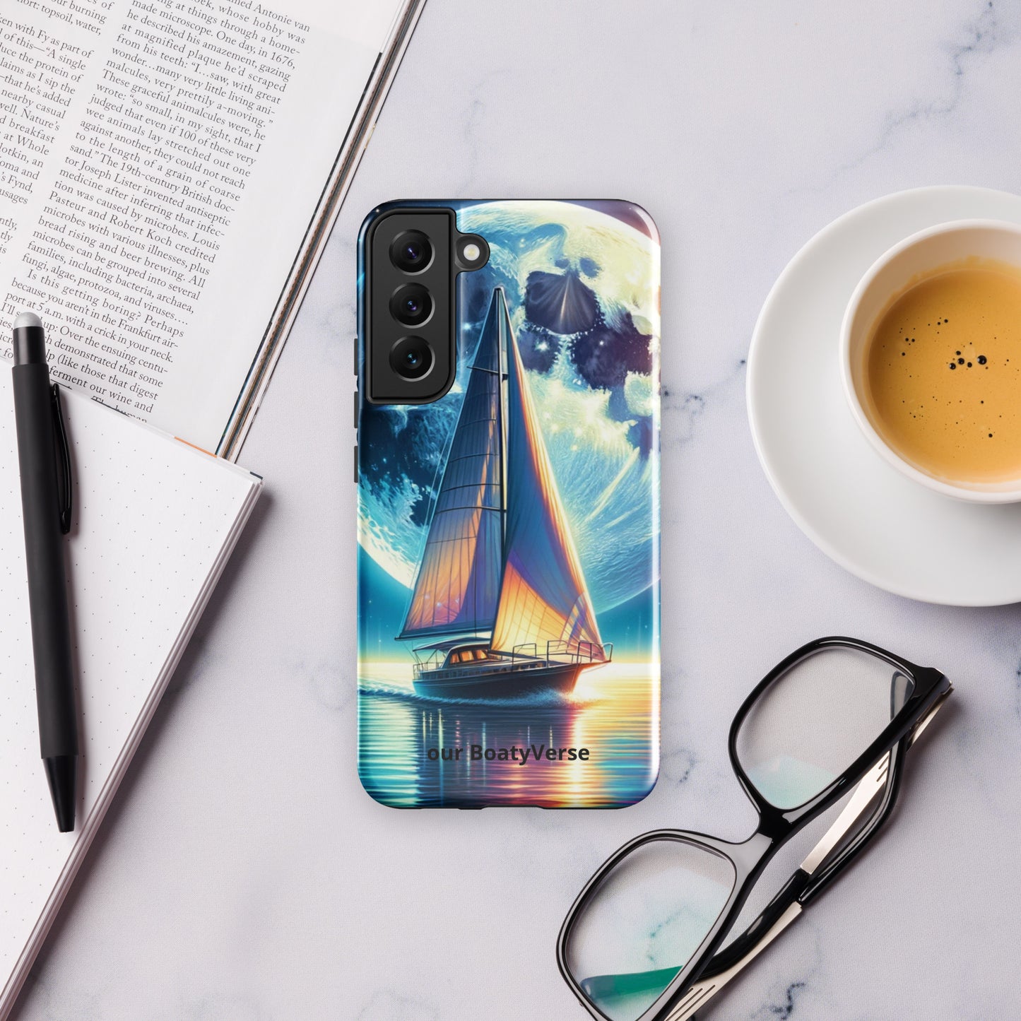 Moonlight Sailing, Tough case for Samsung® models by Our BoatyVerse