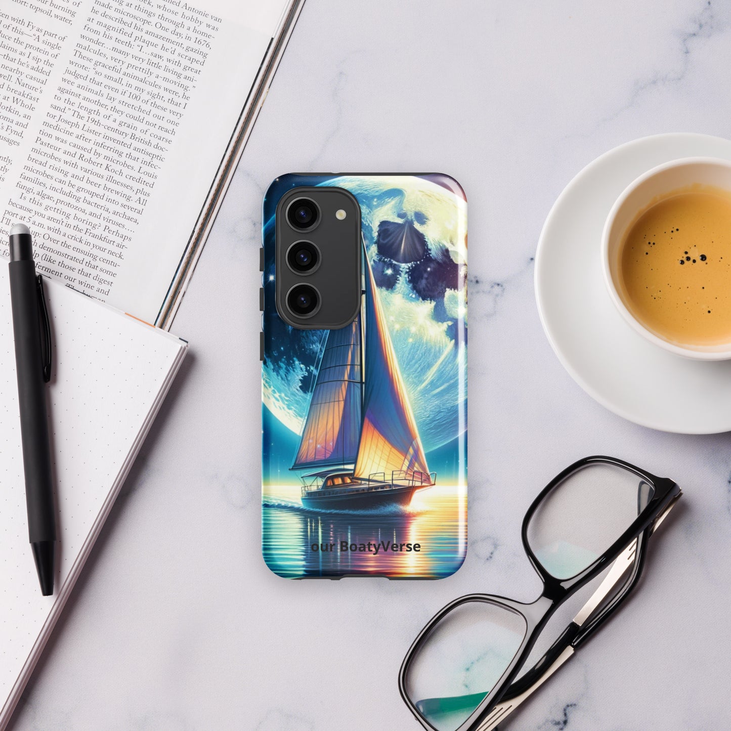 Moonlight Sailing, Tough case for Samsung® models by Our BoatyVerse