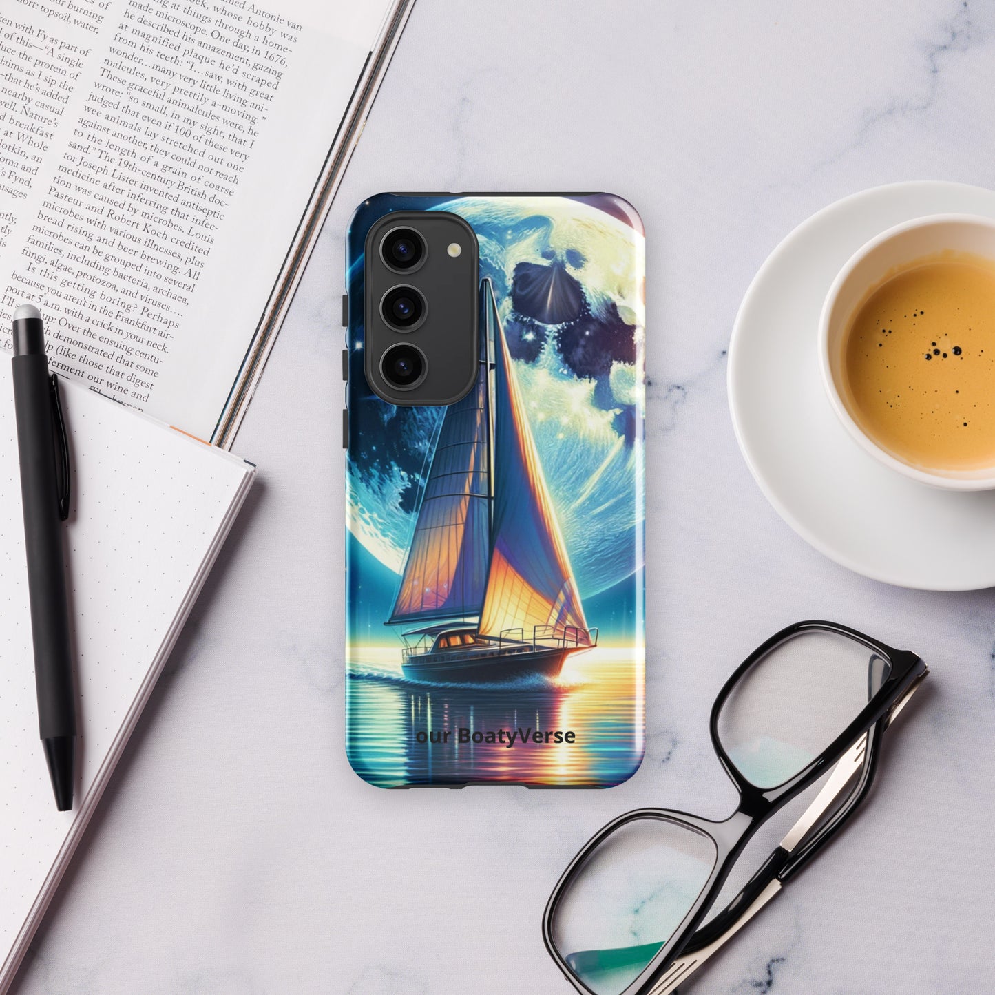 Moonlight Sailing, Tough case for Samsung® models by Our BoatyVerse