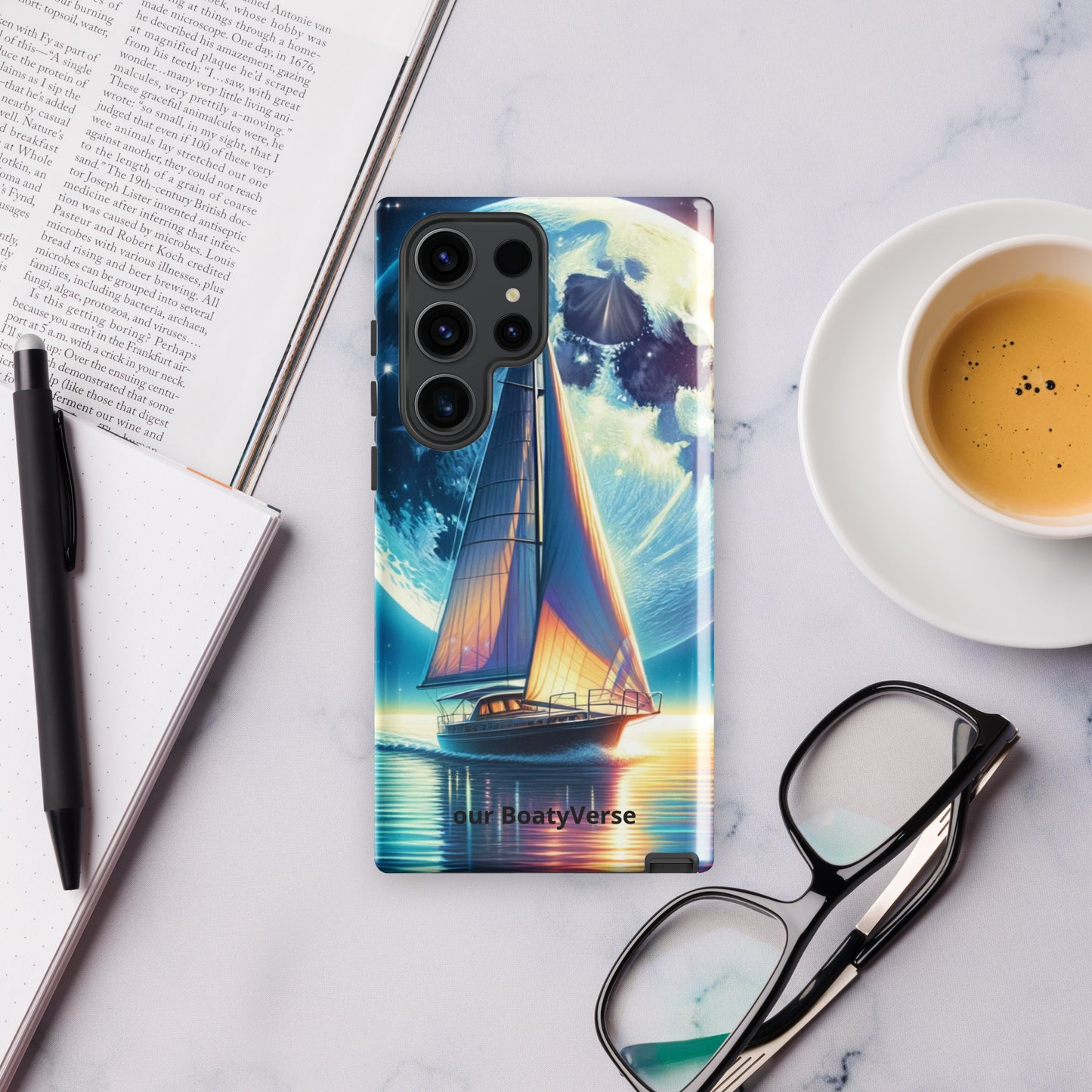 Moonlight Sailing, Tough case for Samsung® models by Our BoatyVerse