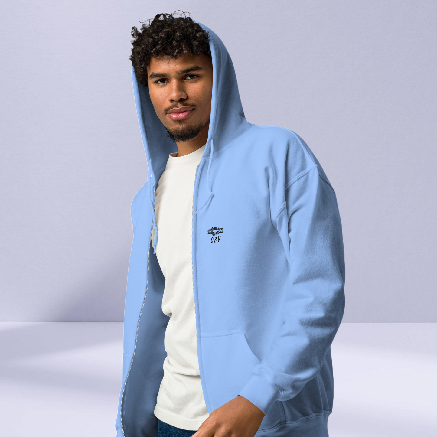 O B V heavy blend zip hoodie by Our BoatyVerse