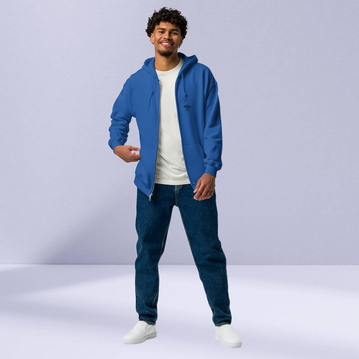O B V heavy blend zip hoodie by Our BoatyVerse