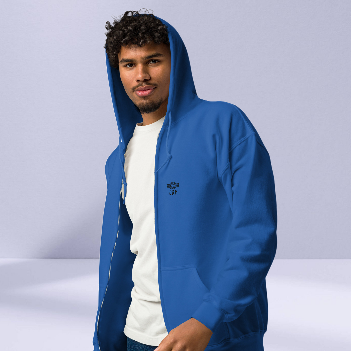 O B V heavy blend zip hoodie by Our BoatyVerse