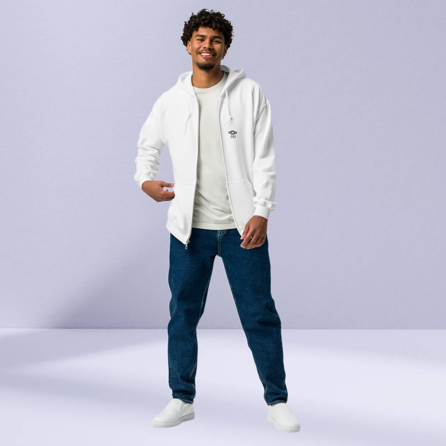 O B V heavy blend zip hoodie by Our BoatyVerse
