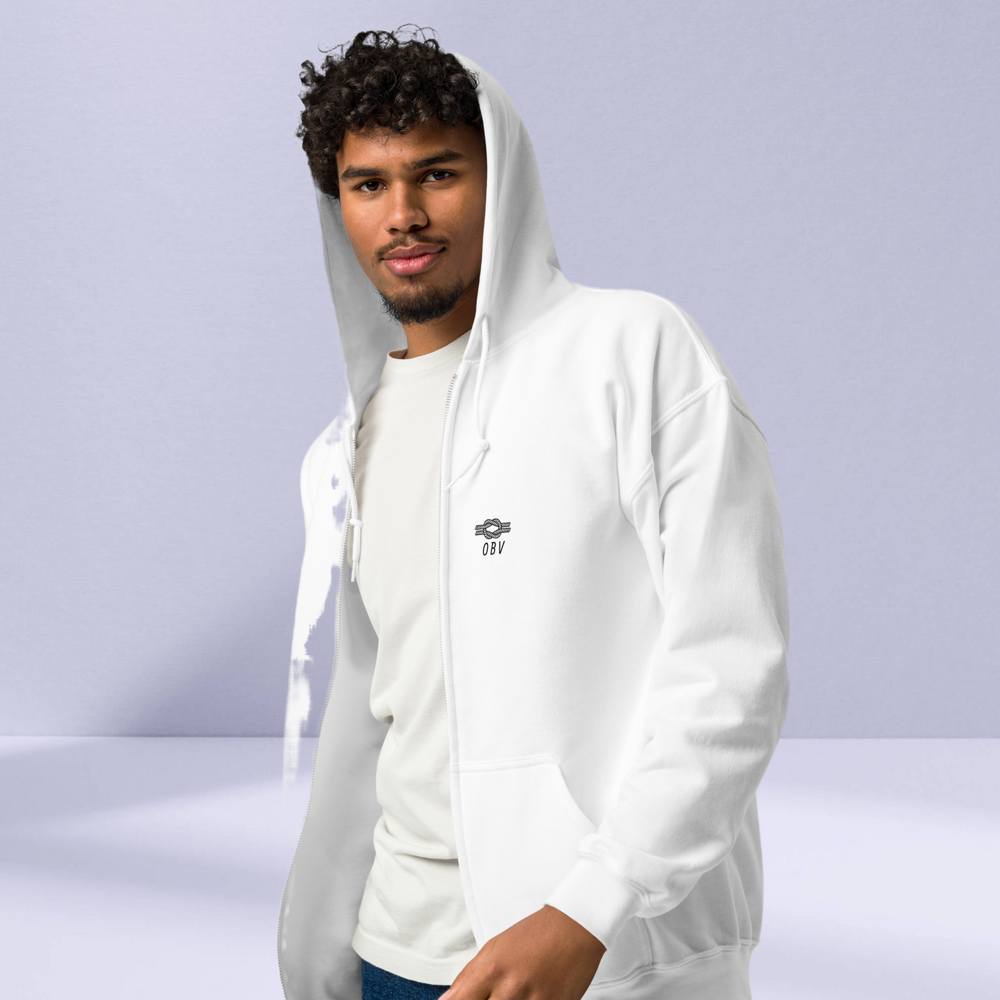 O B V heavy blend zip hoodie by Our BoatyVerse