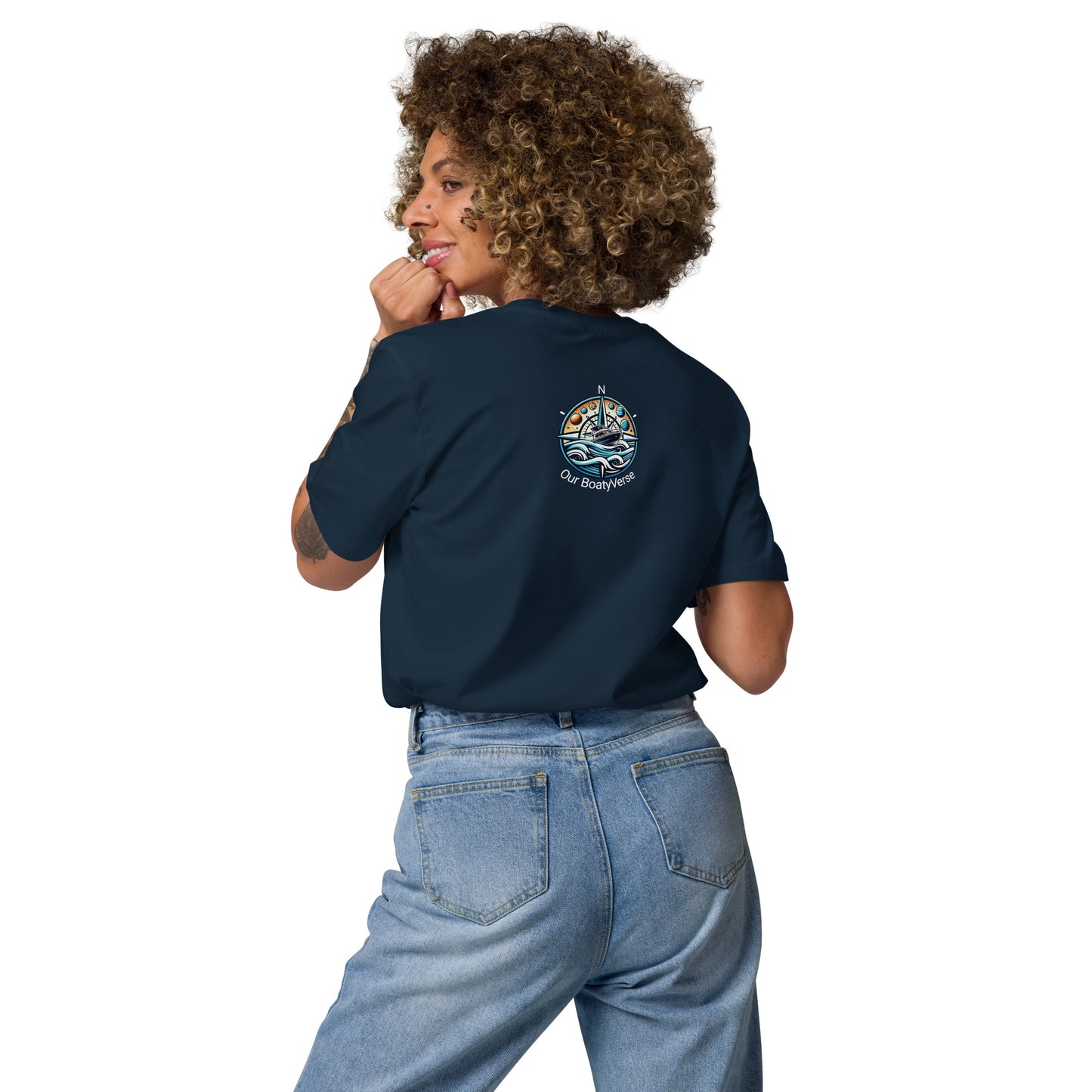 Women's Sun, Sea and Waves Organic, Eco Friendly cotton T-shirt by Our BoatyVerse