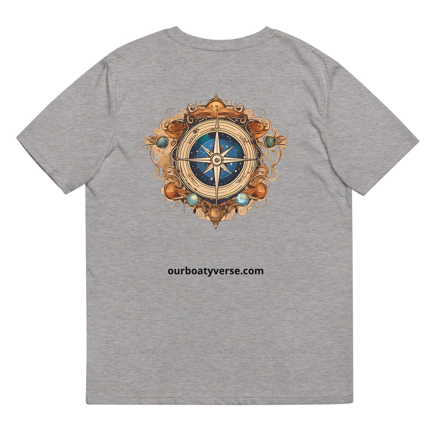 The Compass, 100% organic cotton t-shirt by Our BoatyVerse.