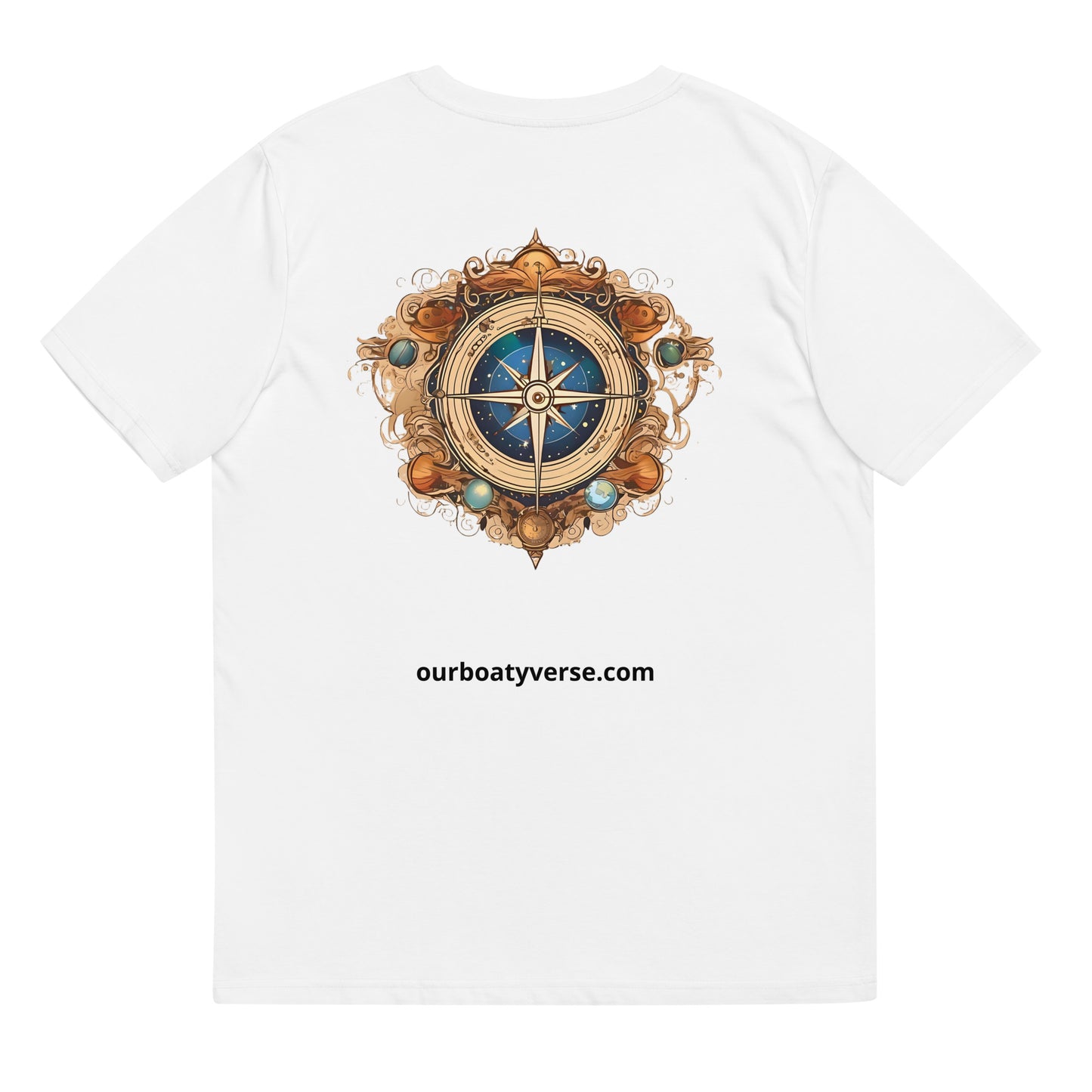 The Compass, 100% organic cotton t-shirt by Our BoatyVerse.