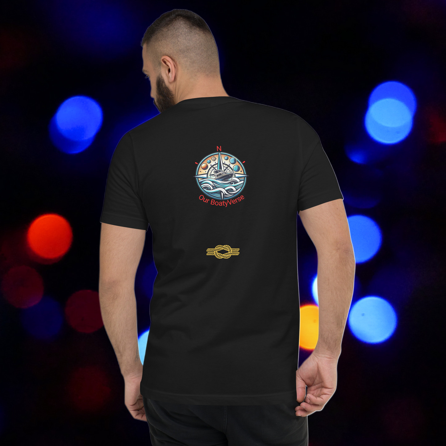 Sailing the Vortex Short Sleeve V-Neck T-Shirt by Our BoatyVerse