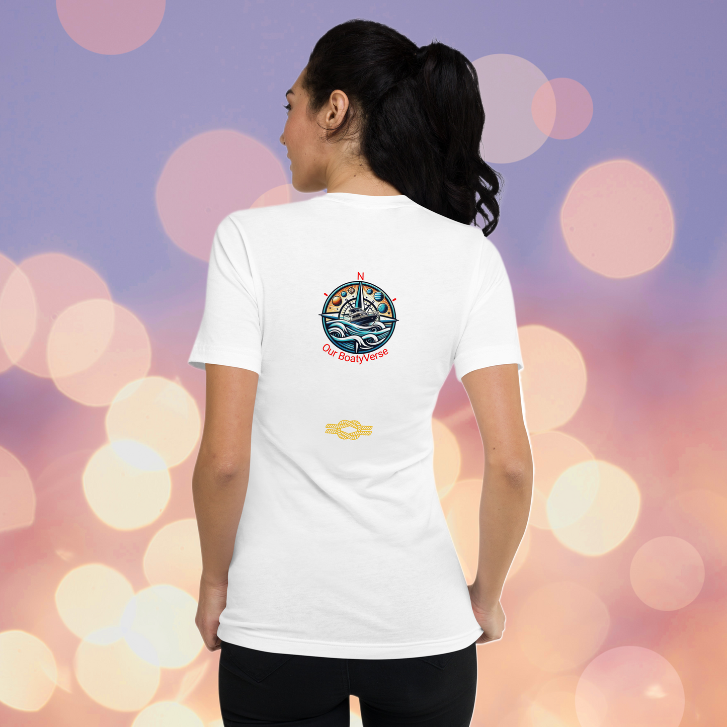 Sailing the Vortex Short Sleeve V-Neck T-Shirt by Our BoatyVerse