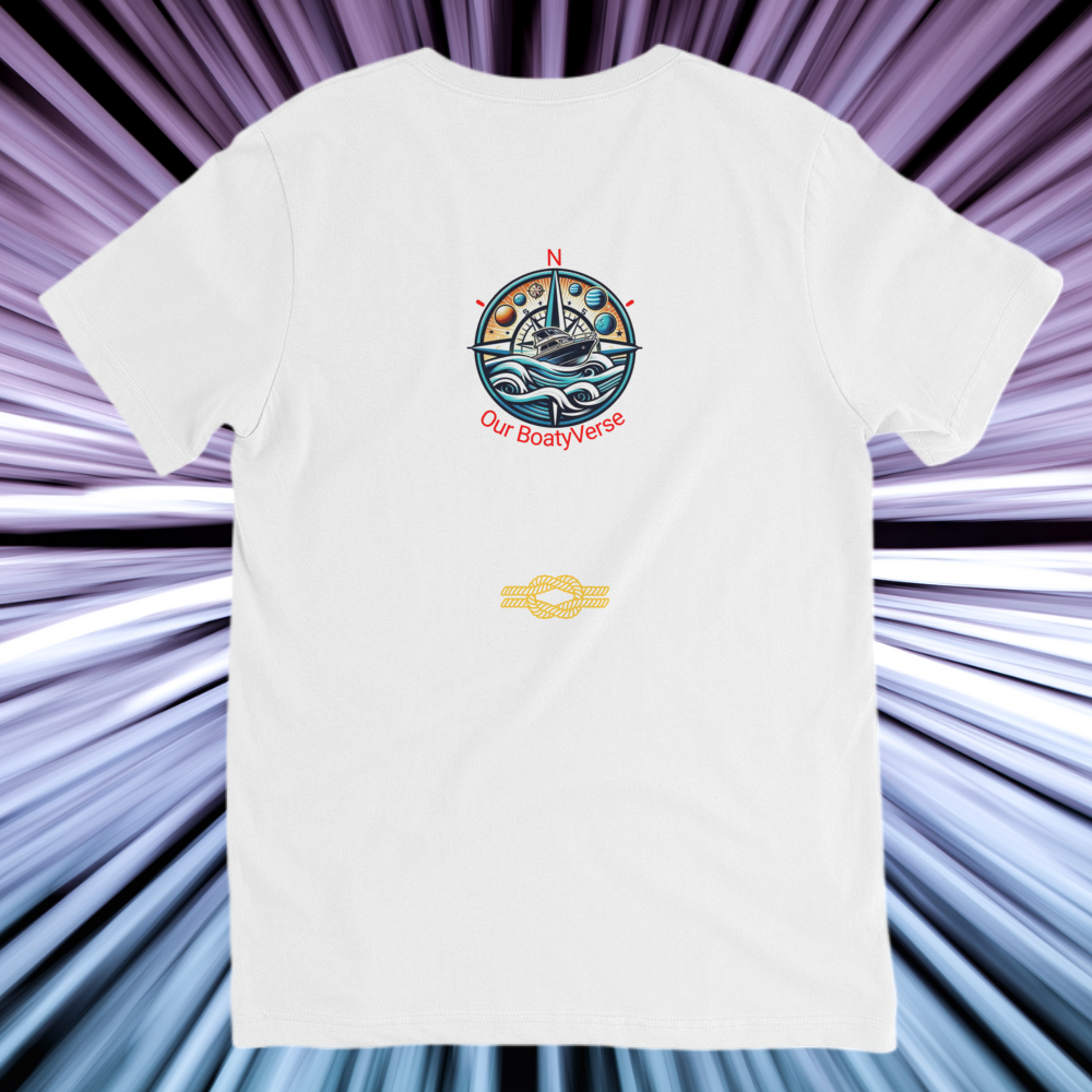 Sailing the Vortex Short Sleeve V-Neck T-Shirt by Our BoatyVerse