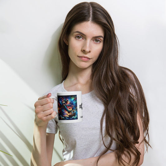 Mermaid of the Vortex White glossy Nautical mug by our BoatyVerse