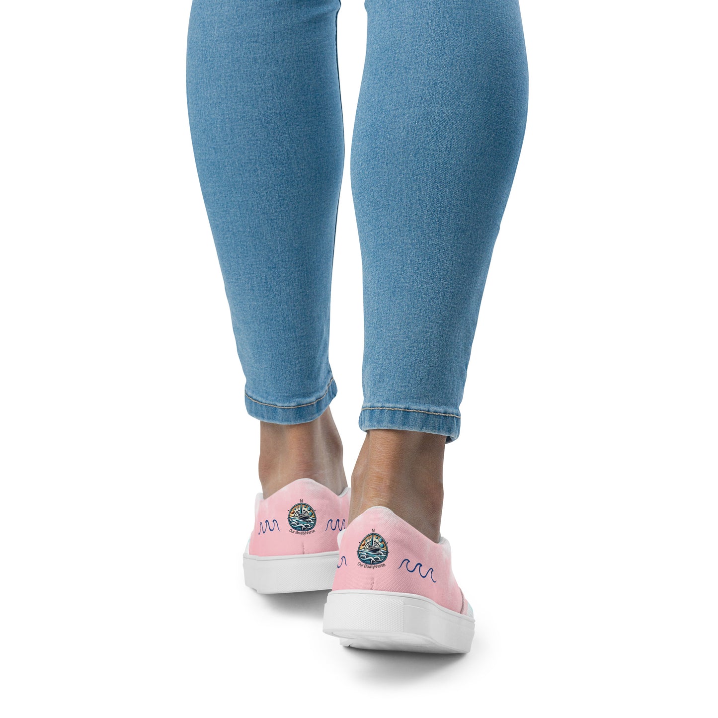 Walking on Waves Women’s slip-on canvas shoes by Our BoatyVerse