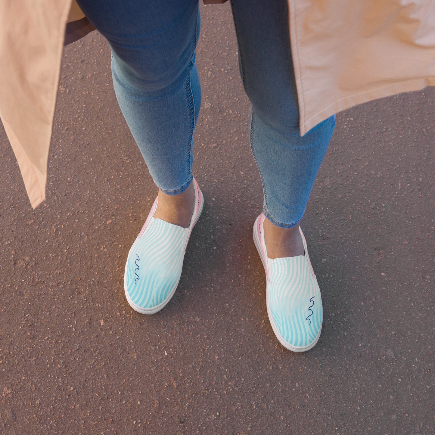 Walking on Waves Women’s slip-on canvas shoes by Our BoatyVerse