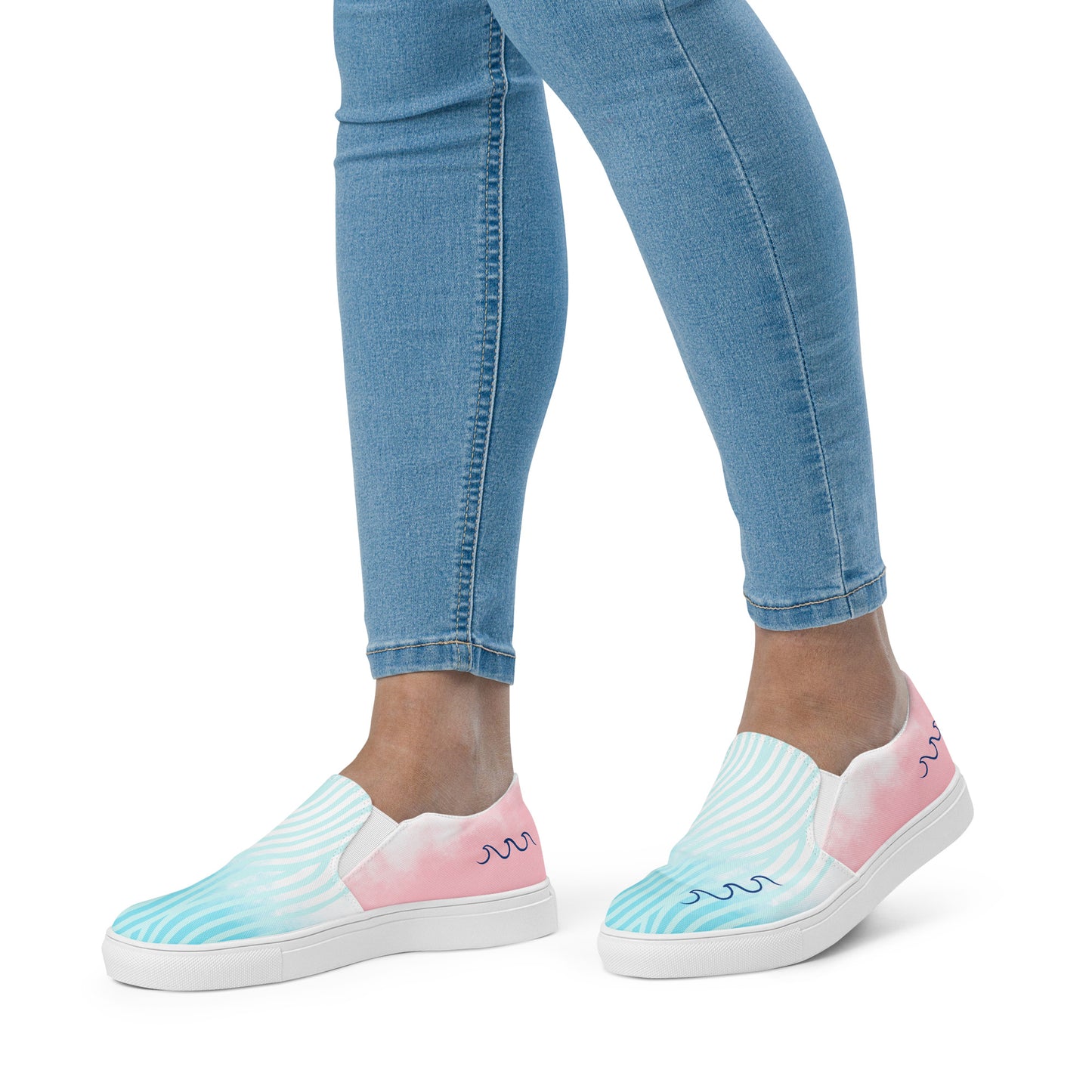 Walking on Waves Women’s slip-on canvas shoes by Our BoatyVerse