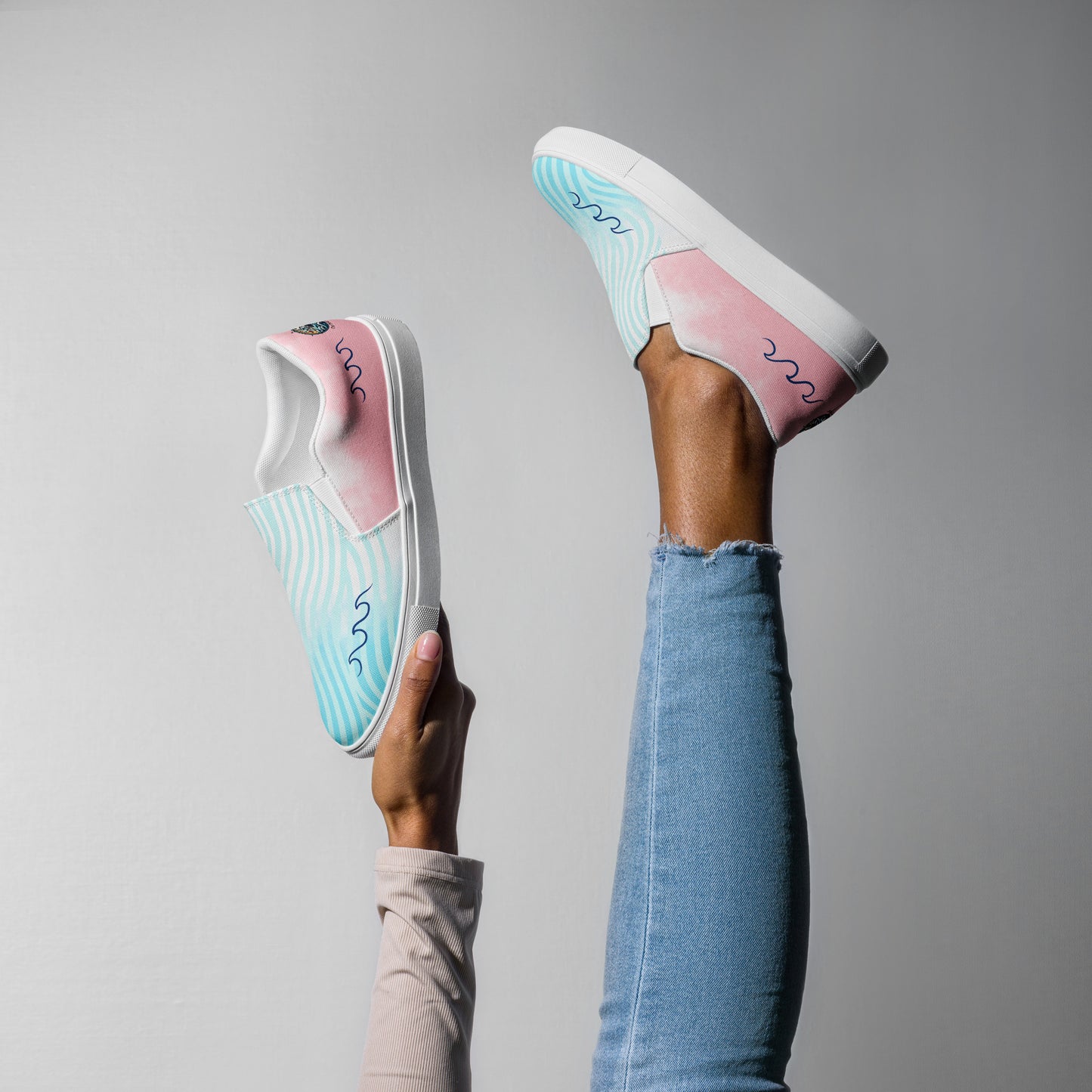 Walking on Waves Women’s slip-on canvas shoes by Our BoatyVerse