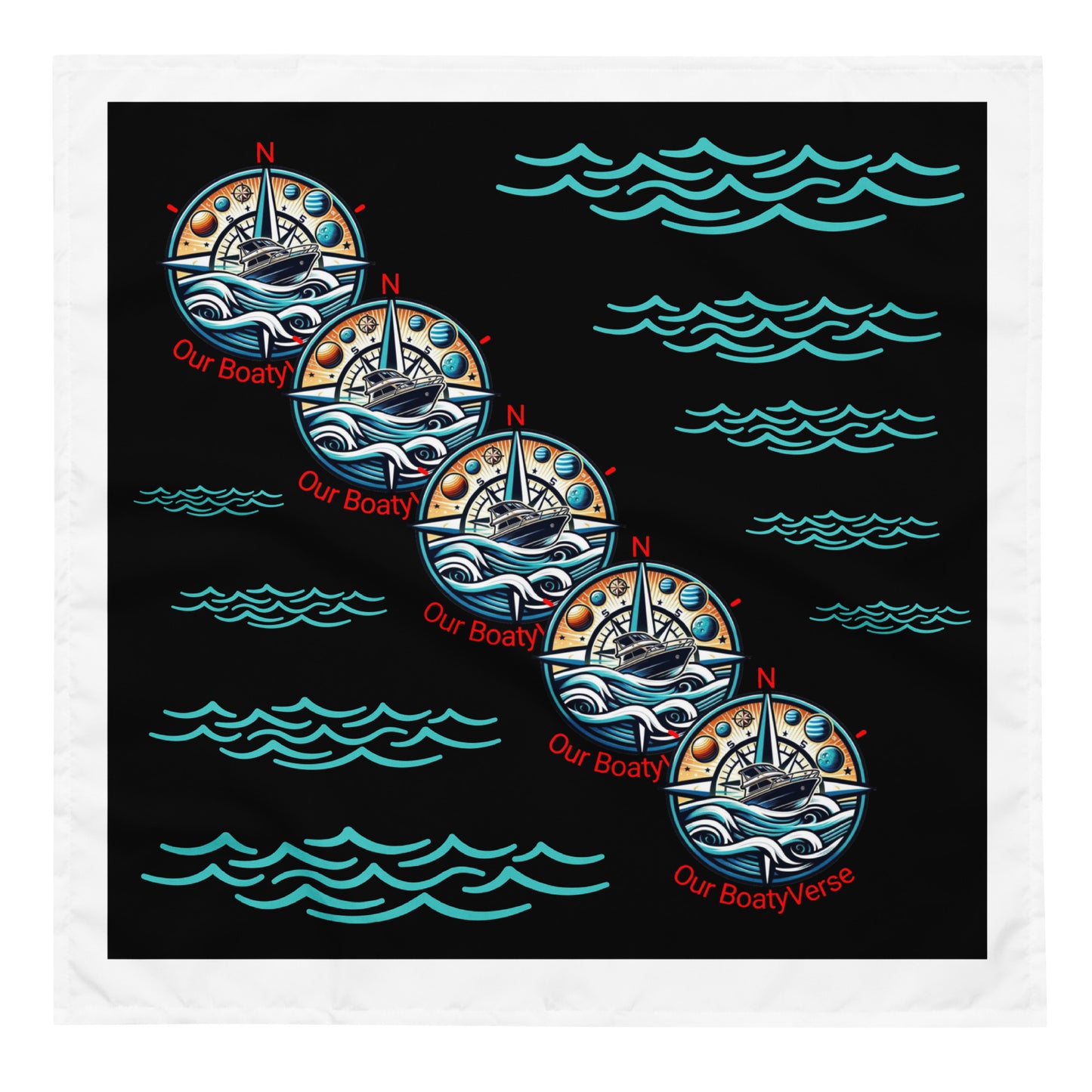 Ocean Waves All-over print bandana by Our BoatyVerse