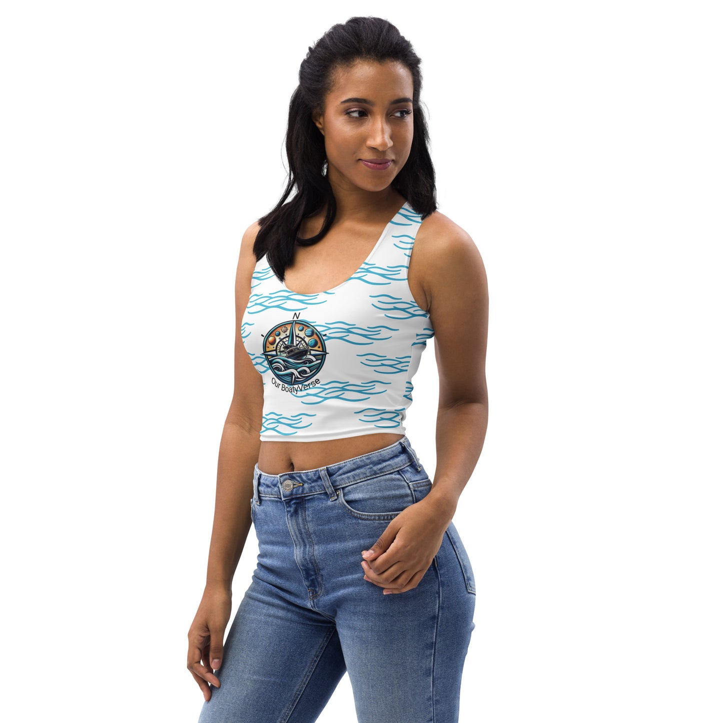 Our Waves Gym Crop Top by Our BoatyVerse