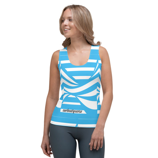 Women's Blue Sublimation Cut & Sew Tank Top By Our BoatyVerse