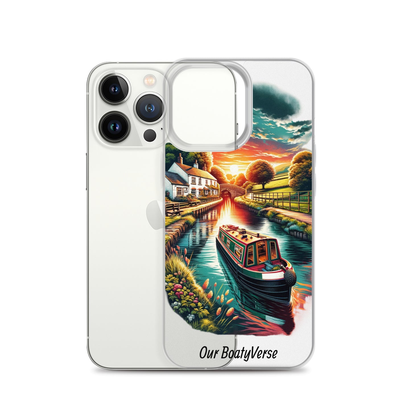 Narrowboat Dreams, Clear Case for iPhone® models by Our BoatyVerse