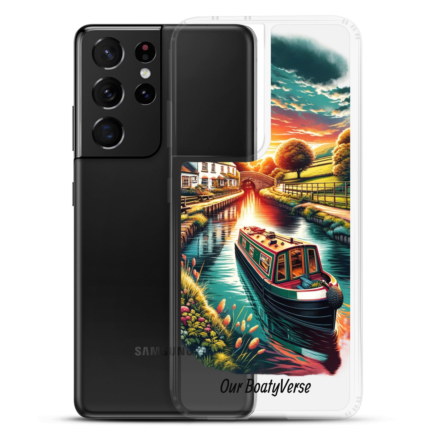 Narrowboat Dreams, Clear Case for Samsung® phones by Our BoatyVerse