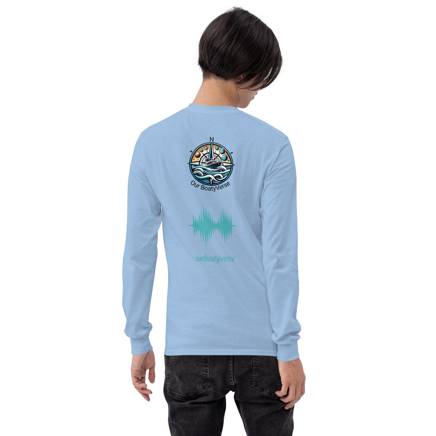 Sounds of the Ocean Men’s Long Sleeve Cotton Shirt By Our BoatyVerse