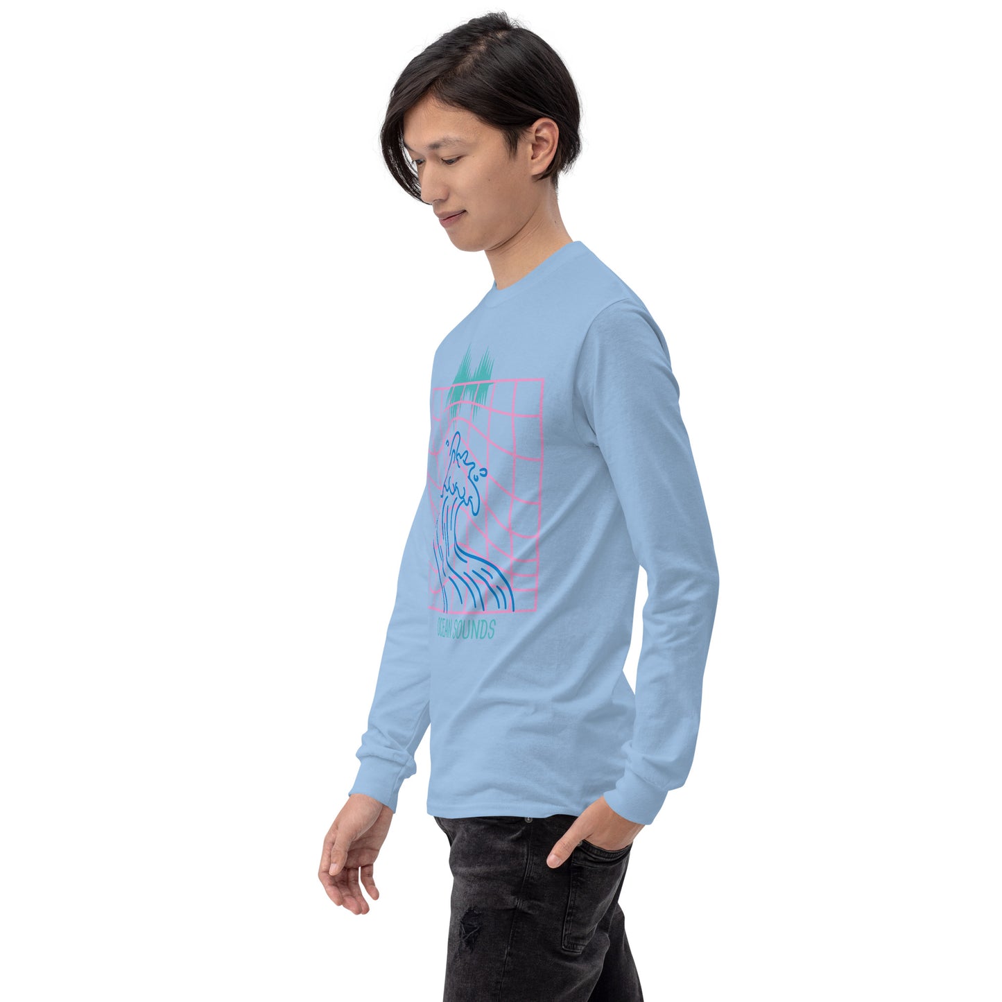 Sounds of the Ocean Men’s Long Sleeve Cotton Shirt By Our BoatyVerse